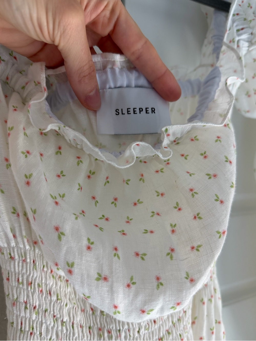 Sleeper Dress in Cream in garden floral print - Picture 7 of 8